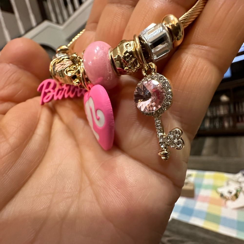 Barbie Charm Bracelet Gold Stainless Steel